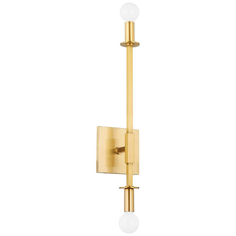 Image 1 Mitzi Milana 9.5" Aged Brass 2 Light Wall Sconce