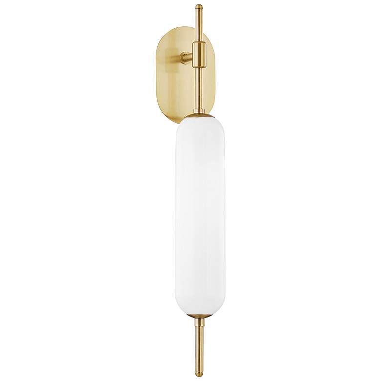 Image 1 Mitzi Miley 29 1/2" High Aged Brass LED Wall Sconce