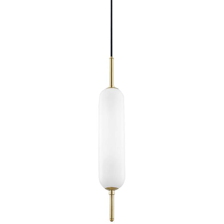 Image 1 Mitzi Miley 4 inch Wide Aged Brass LED Mini Pendant Light