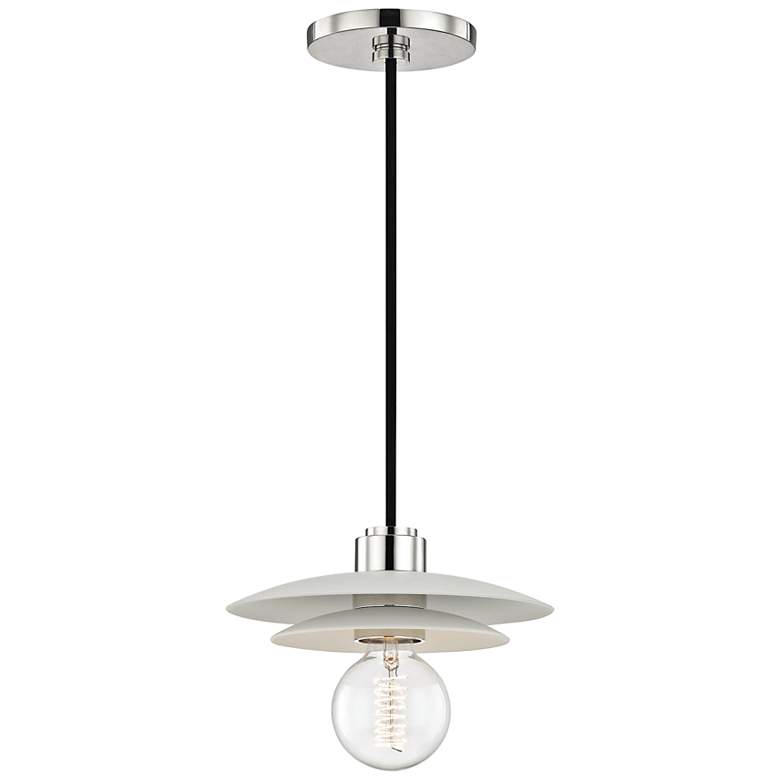 Image 1 Mitzi Milla 8" Wide Polished Nickel Mini Pendant