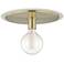 Mitzi Milo 14" Wide Aged Brass and White Ceiling Light