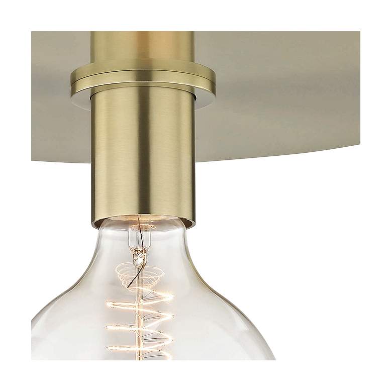 Mitzi Milo 14&quot; Wide Aged Brass and White Ceiling Light more views