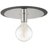 Mitzi Milo 14&quot; Wide Polished Nickel and Black Ceiling Light