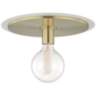 Mitzi Milo 14" Wide Aged Brass and White Ceiling Light