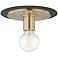 Mitzi Milo 9" Wide Aged Brass and Black Ceiling Light