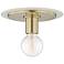 Mitzi Milo 9" Wide Aged Brass and White Ceiling Light