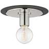 Mitzi Milo 9" Wide Polished Nickel and Black Ceiling Light
