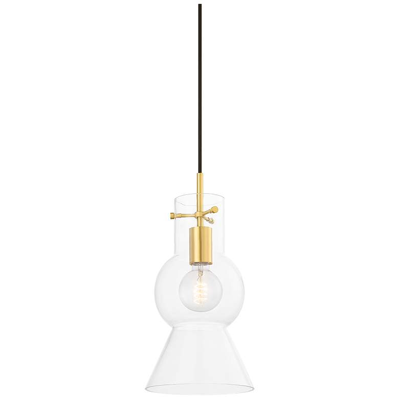 Image 1 Mitzi Mirabel 15" Aged Brass 1 Light Pendant
