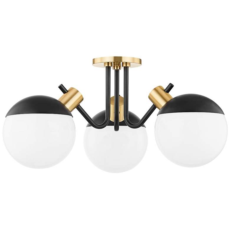 Image 1 Mitzi Miranda 23" Wide Aged Brass 3-Light Ceiling Light