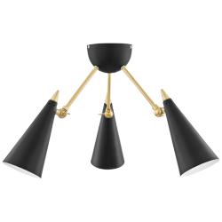 Mitzi Moxie 18&quot; Wide 3-Light Gold and Brass Modern LED Ceiling Light