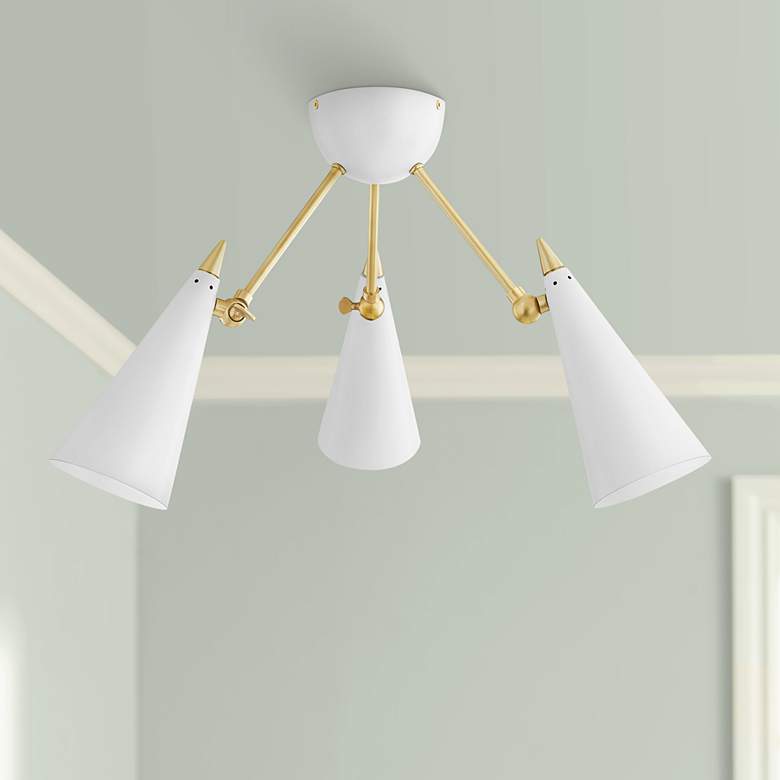 Image 1 Mitzi Moxie 18" Wide 3-Light Soft White LED Ceiling Light