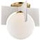 Mitzi Nadia 11" Wide Aged Brass and White Ceiling Light