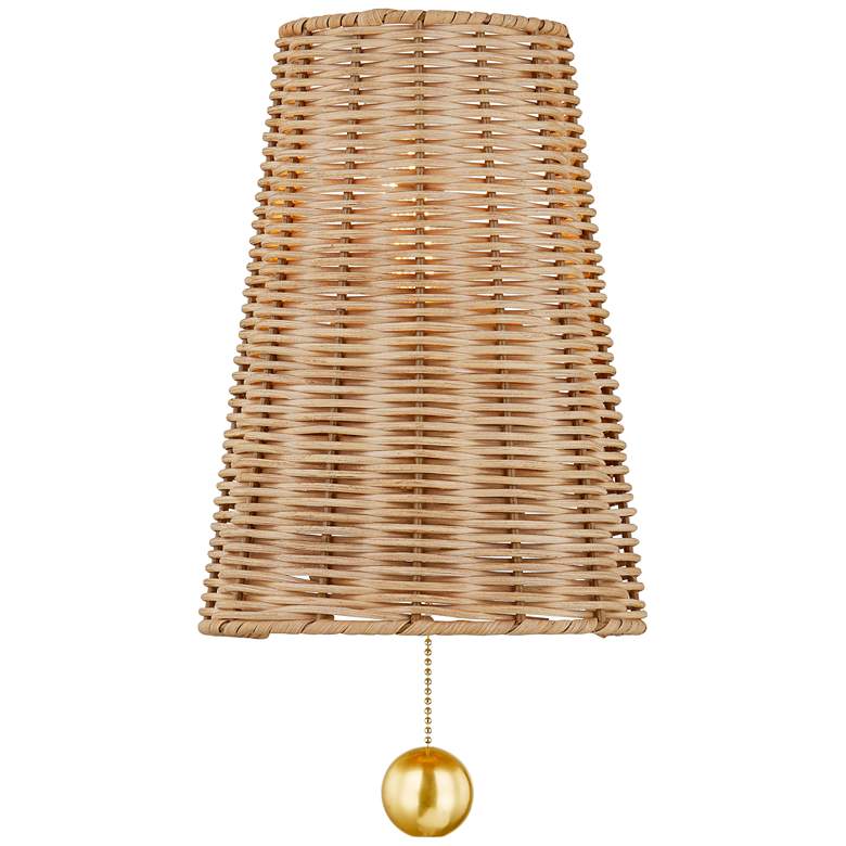 Image 1 Mitzi Naida 14" High Aged Brass Wall Sconce