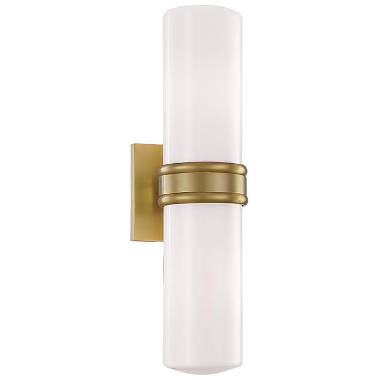 Image 1 Mitzi Natalie 4.25 inch Wide Aged Brass 2 Light Wall Sconce