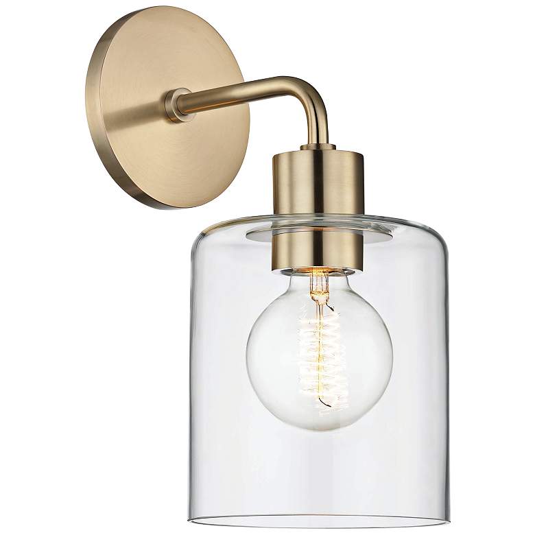 Image 1 Mitzi Neko 12 1/4" High Aged Brass Wall Sconce