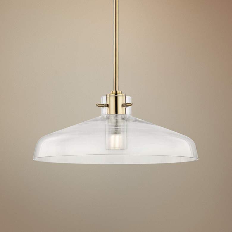 Image 1 Mitzi Nemo 12" Wide Aged Brass LED Mini Pendant