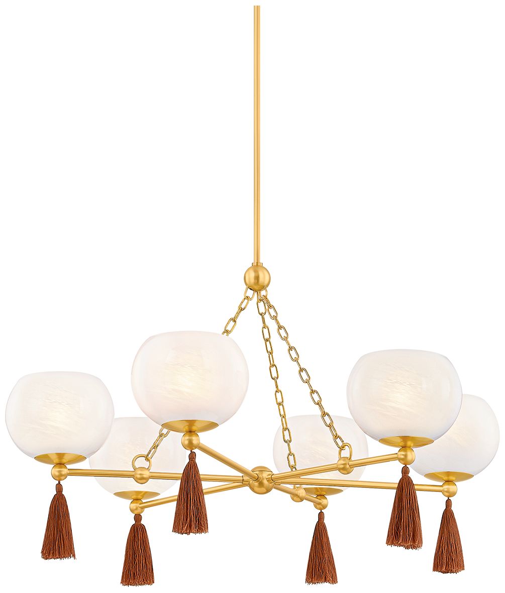 Mitzi Niya Chandelier 35.5" in Aged Brass
