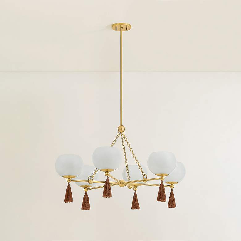 Image 6 Mitzi Niya Chandelier 35.5" in Aged Brass more views