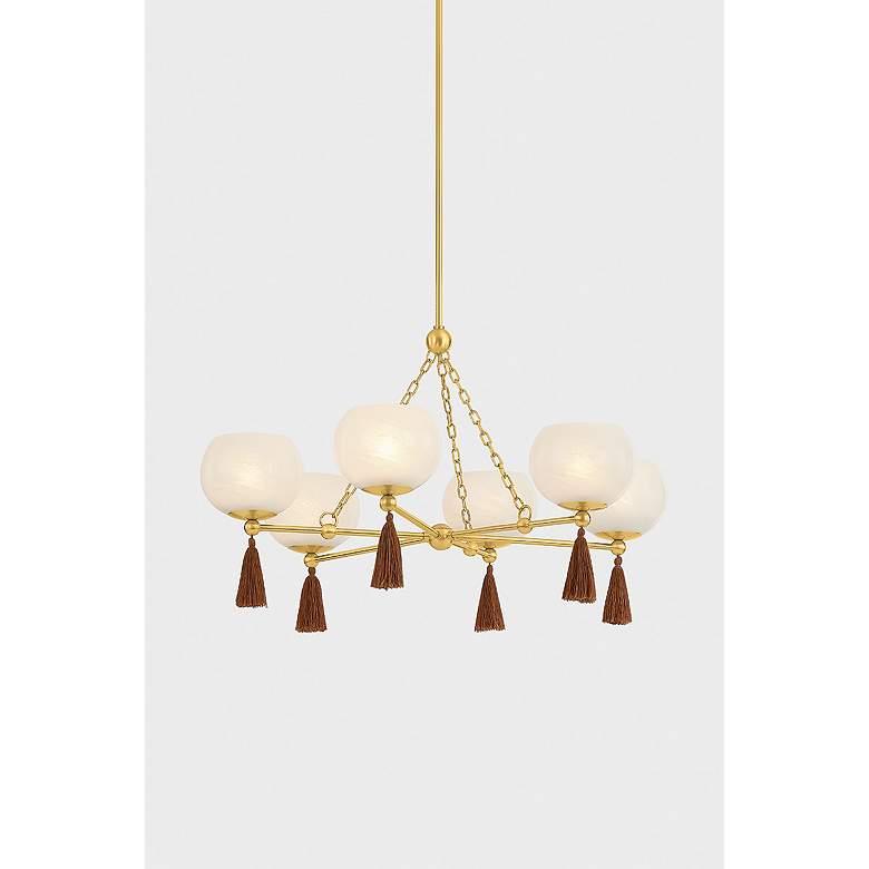Image 7 Mitzi Niya Chandelier 35.5" in Aged Brass more views