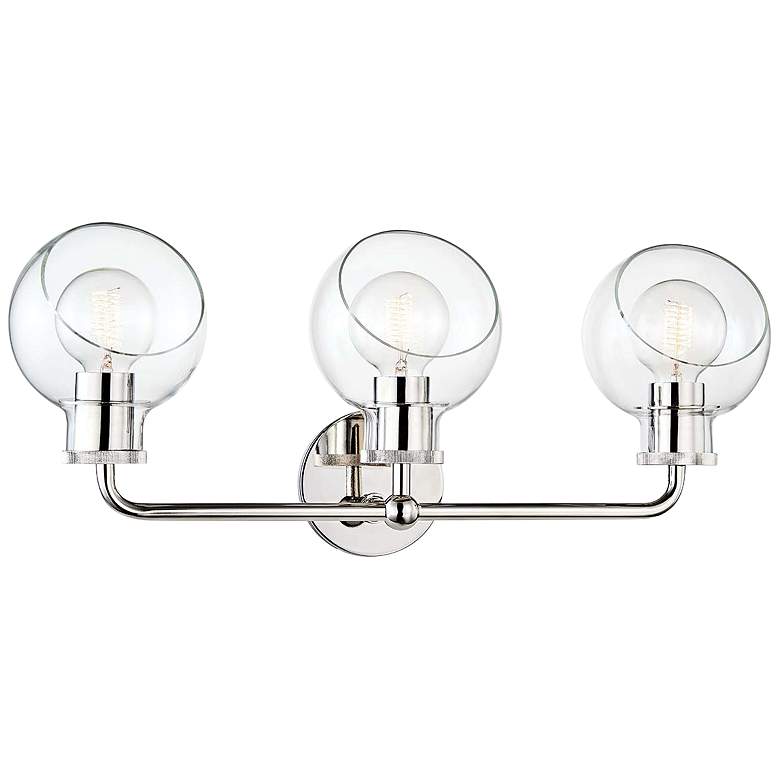 Image 1 Mitzi Noelle 24 1/4" Wide 3-Light Polished Nickel Bath Light