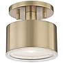 2_Mitzi Nora 5 1/4" Wide Aged Brass Finish Modern LED Ceiling Light