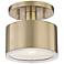 Mitzi Nora 5 1/4" Wide Aged Brass Finish Modern LED Ceiling Light