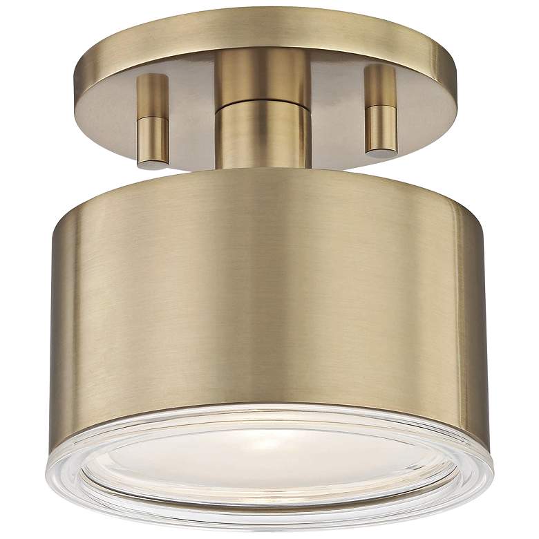 Image 2 Mitzi Nora 5 1/4 inch Wide Aged Brass LED Ceiling Light