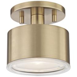 Mitzi Nora 5 1/4&quot; Wide Aged Brass LED Ceiling Light