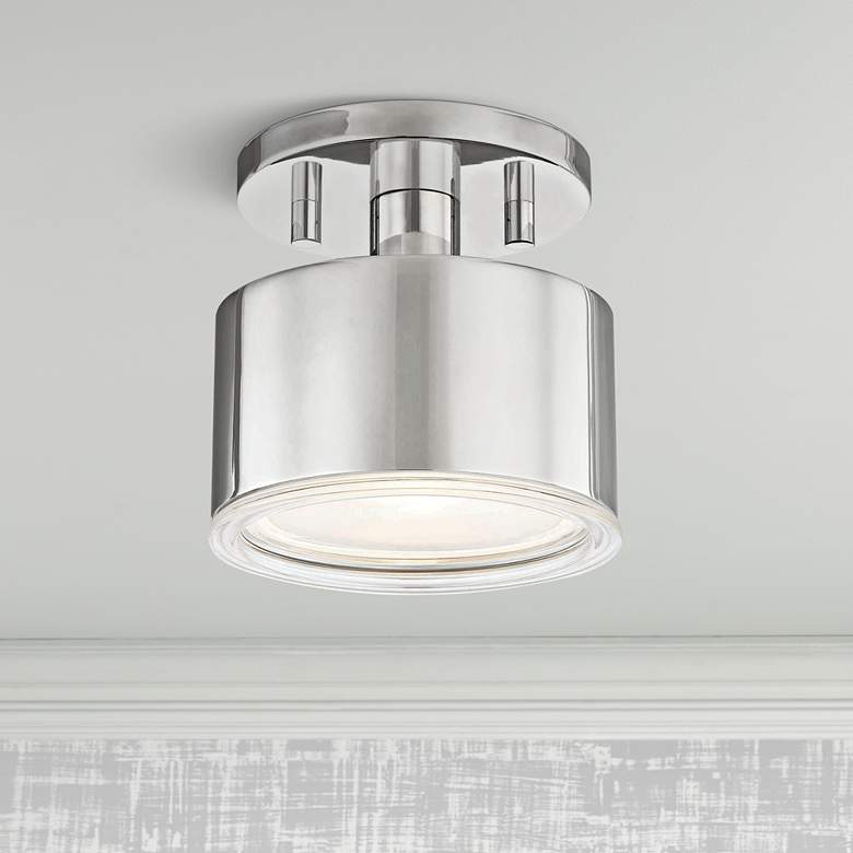 Mitzi Nora 5 1/4&quot; Wide Polished Nickel LED Ceiling Light