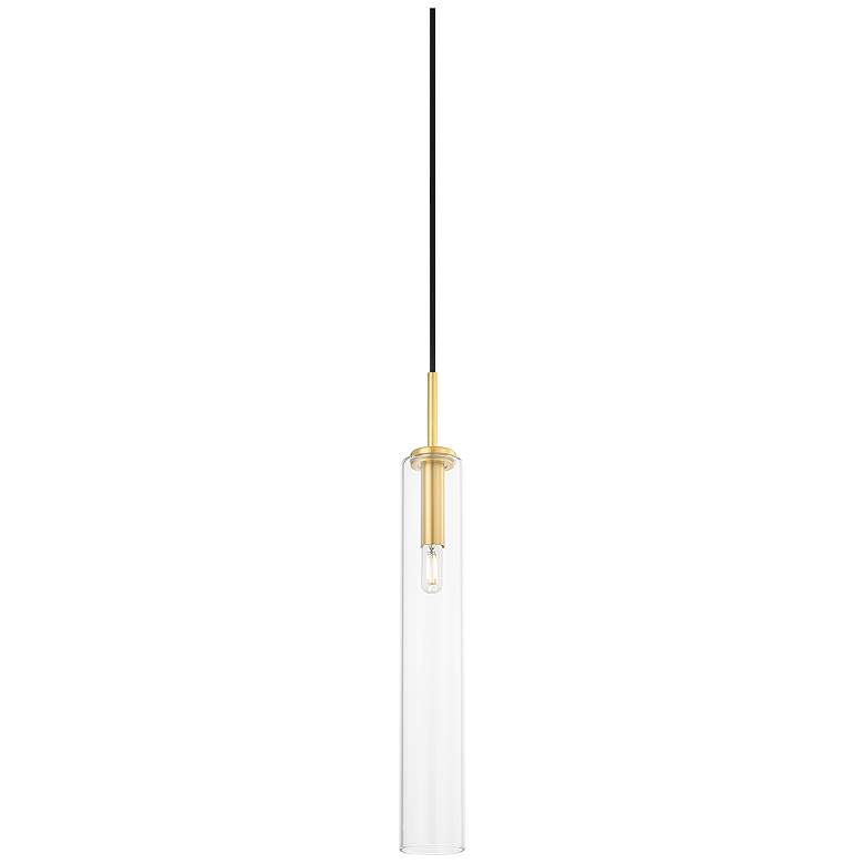 Image 1 Mitzi Nyah 6" Aged Brass 1 Light Pendant