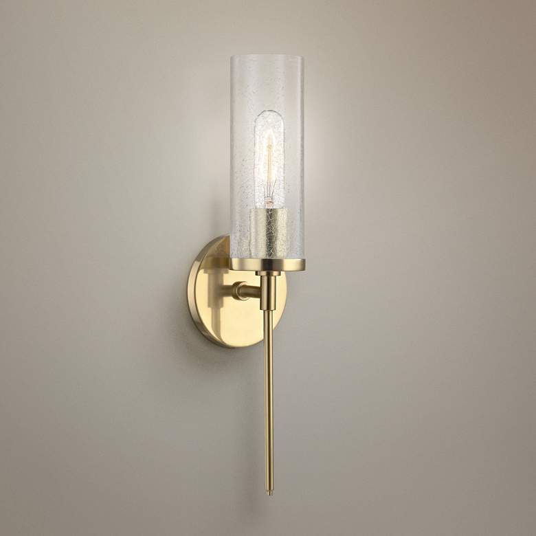 Image 1 Mitzi Olivia 17 1/2 inch High Aged Brass Wall Sconce
