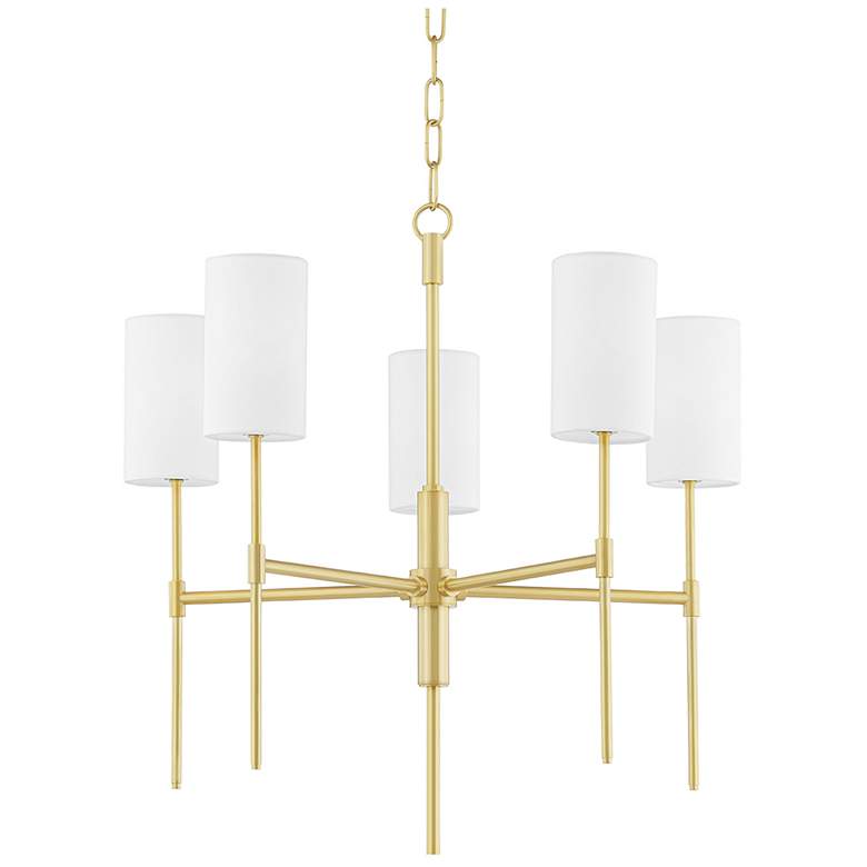 Image 1 Mitzi Olivia 24" Wide Aged Brass 5-Light Chandelier