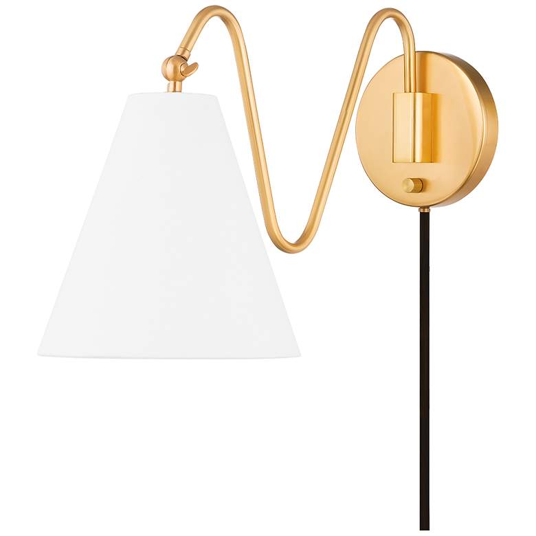 Image 2 Mitzi Onda 13" High Contemporary Aged Brass Wall Sconce