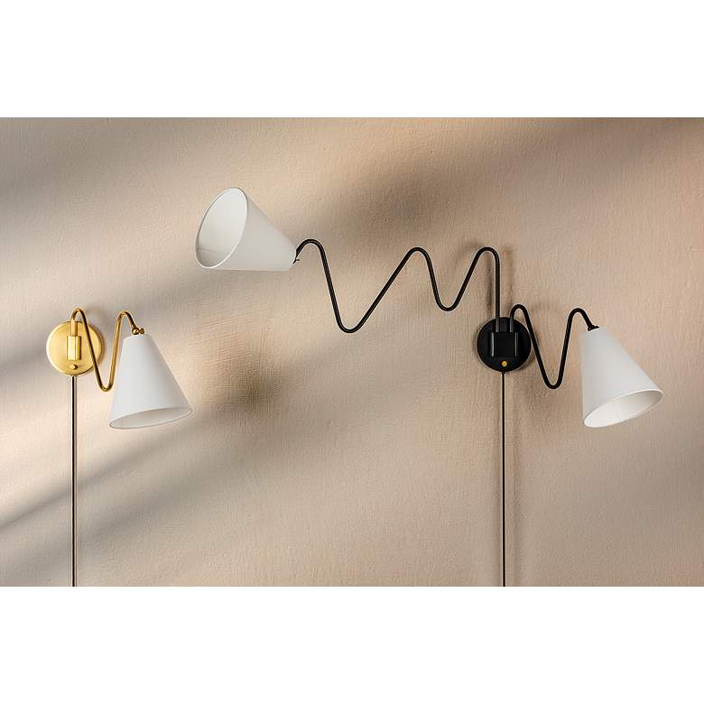 Image 7 Mitzi Onda 13" High Contemporary Aged Brass Wall Sconce more views
