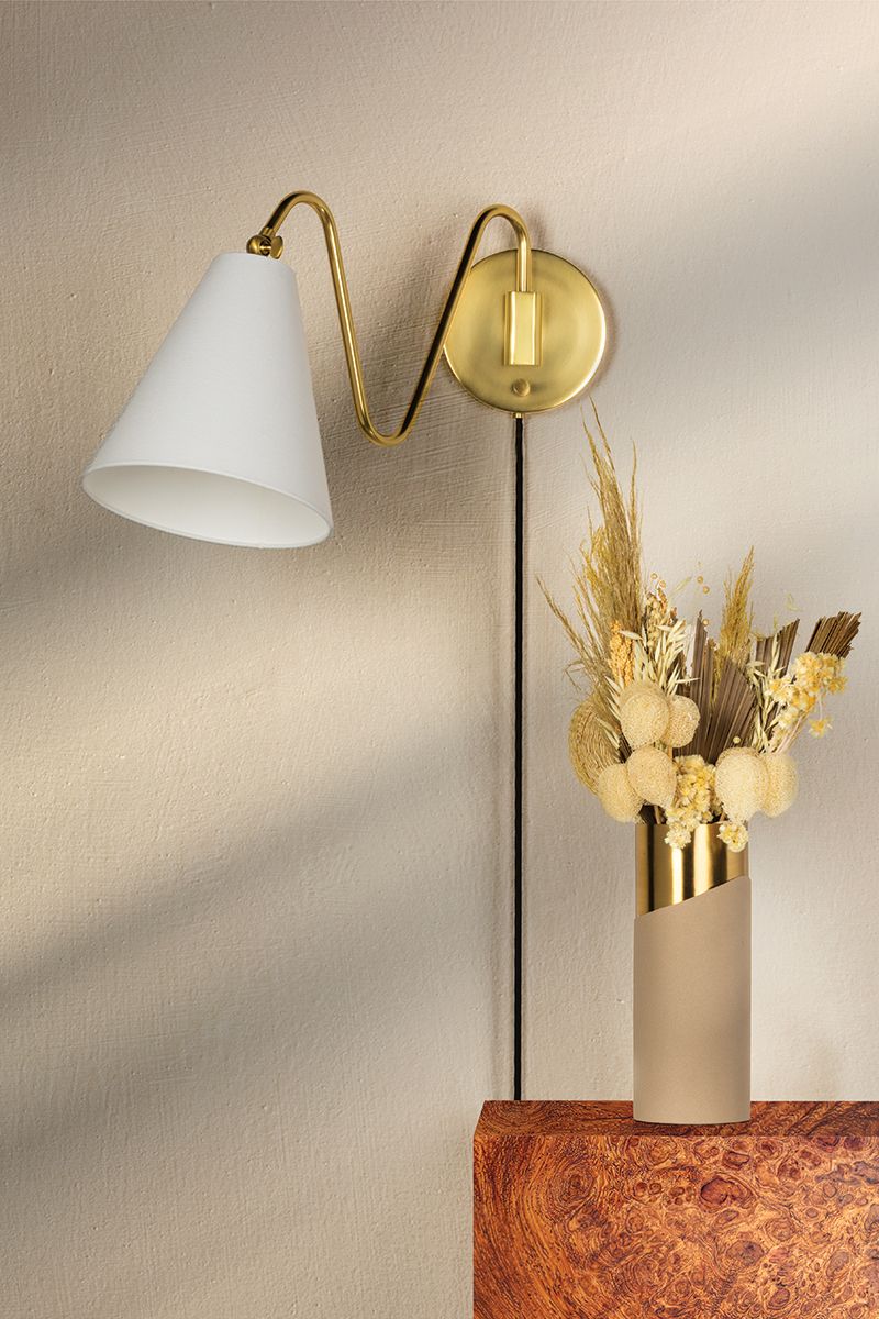 Mitzi Onda 13" High Contemporary Aged Brass Wall Sconce