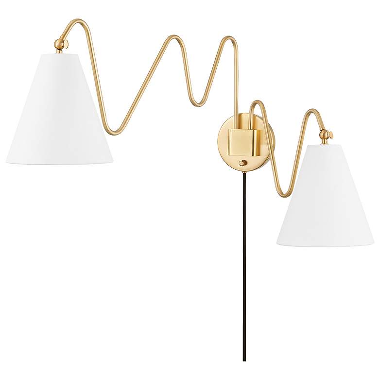 Image 2 Mitzi Onda 20 1/2" High Aged Brass 2-Light Wall Sconce