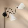 1_Mitzi Onda 20 1/2" High Soft Black 2-Light Modern Wall Sconce