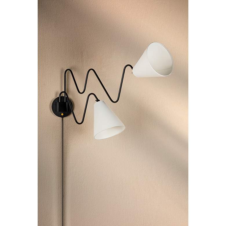 Image 5 Mitzi Onda 20 1/2" High Soft Black 2-Light Modern Wall Sconce more views