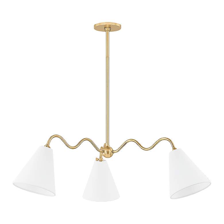 Image 1 Mitzi Onda 42.75 In 3 Lt Chandelier Aged Brass
