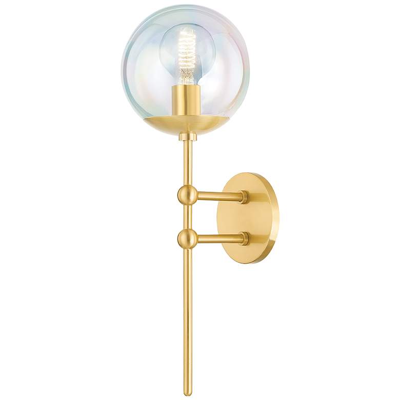 Image 1 Mitzi Ophelia 14" Aged Brass 1 Light Wall Sconce