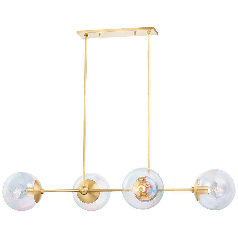 Image 1 Mitzi Ophelia 42" Aged Brass 4 Light Island Light