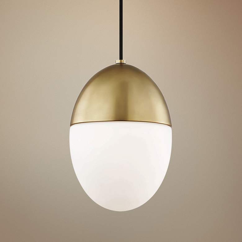 Image 1 Mitzi Orion 7 1/2" Wide Aged Brass Mini Pendant