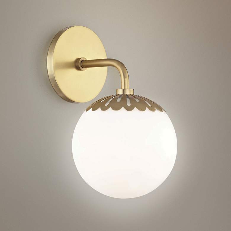 Image 1 Mitzi Paige 11" High Aged Brass Wall Sconce