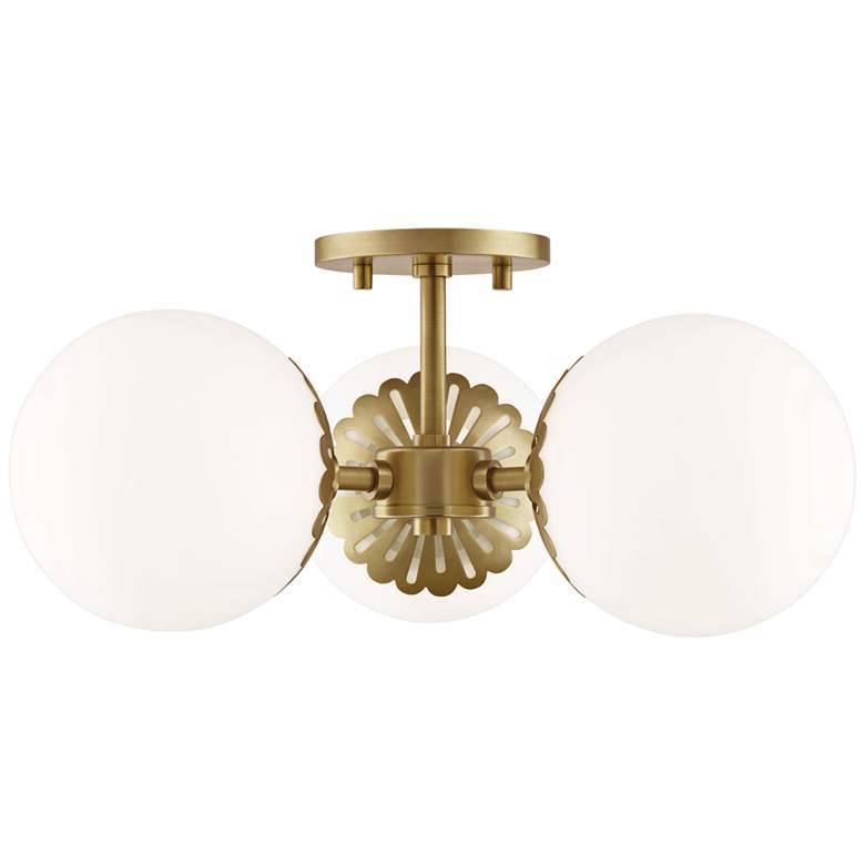 Image 2 Mitzi Paige 16 1/42 inch Wide Aged Brass 3-Light Ceiling Light