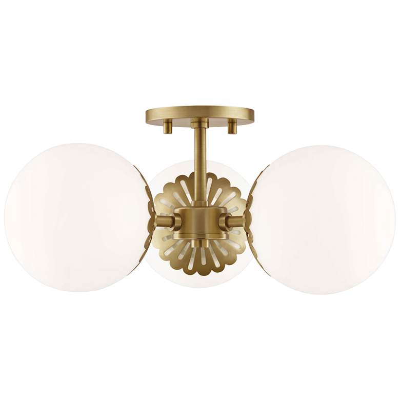 Image 2 Mitzi Paige 16 1/42" Wide Aged Brass 3-Light Ceiling Light
