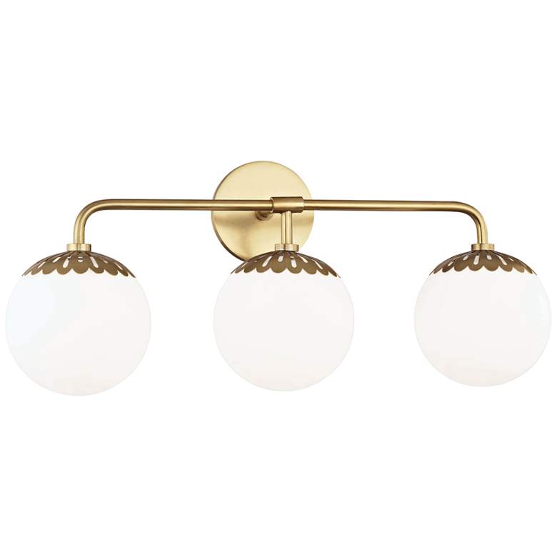 Image 2 Mitzi Paige 23 1/4 inch Wide Aged Brass 3-Light Bath Light