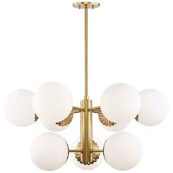 Mitzi Paige 33" Wide Aged Brass 9-Light Chandelier