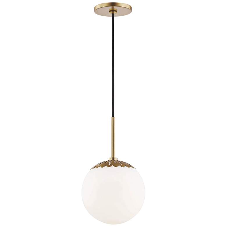 Image 2 Mitzi Paige 8" Wide Aged Brass Mini Pendant