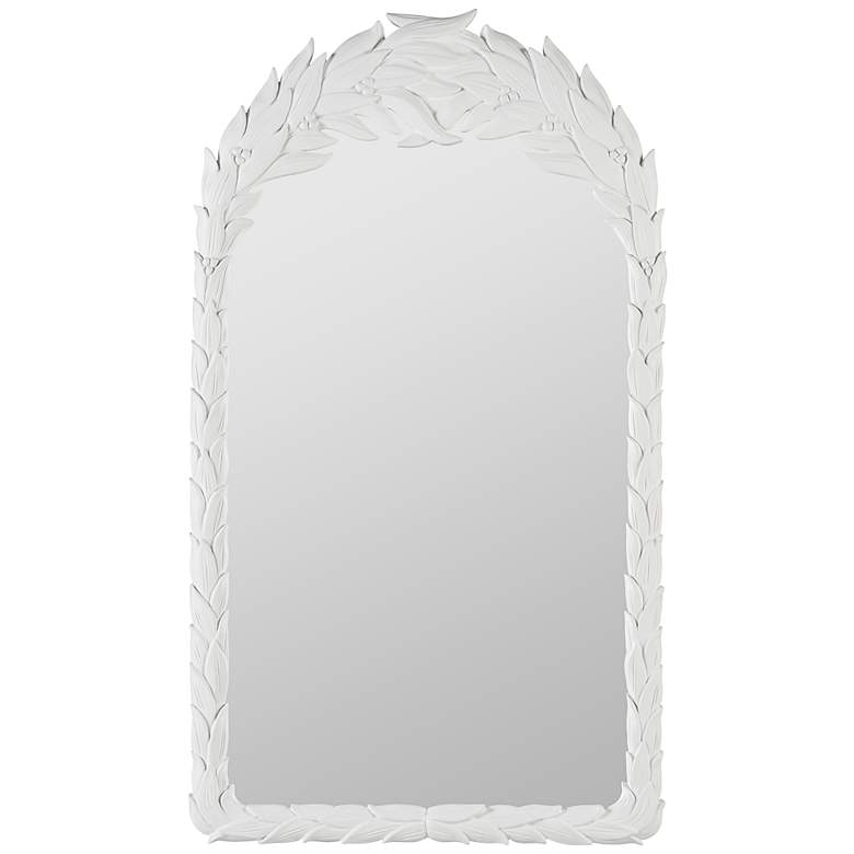 Image 2 Mitzi Painted White 24" x 42" Arch Top Wall Mirror more views