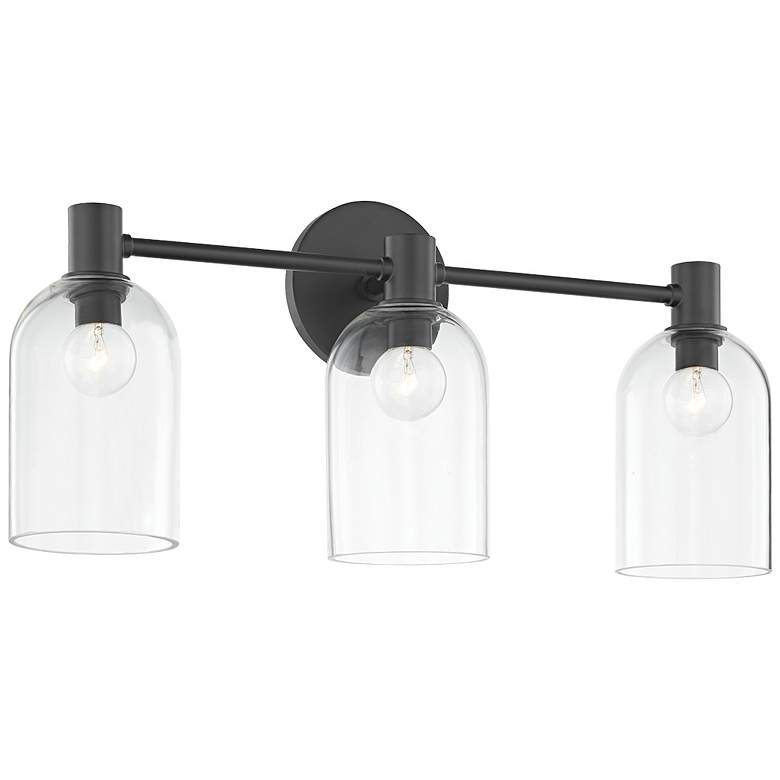 Image 1 Mitzi Paisley 21 3/4" Wide Soft Black 3-Light Bath Light